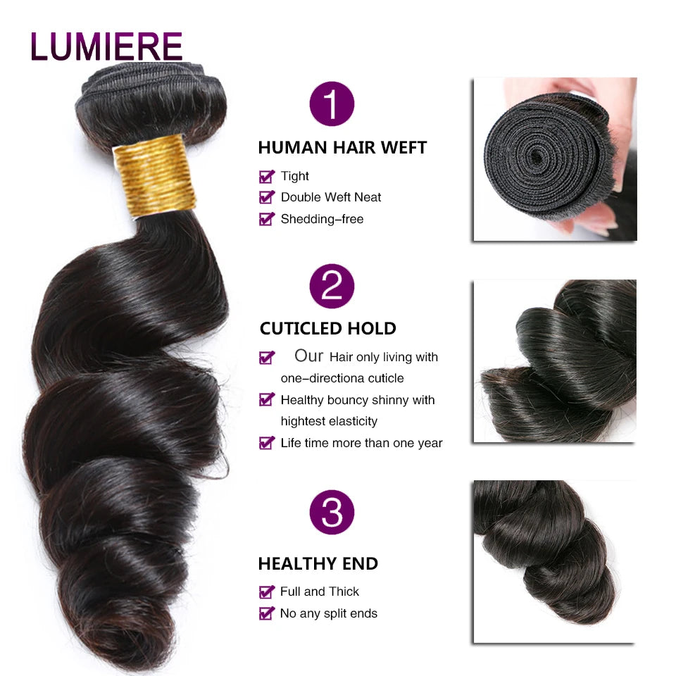 Mèches Loose Wave brésiliennes 8–40 pouces – CLEVI Paris