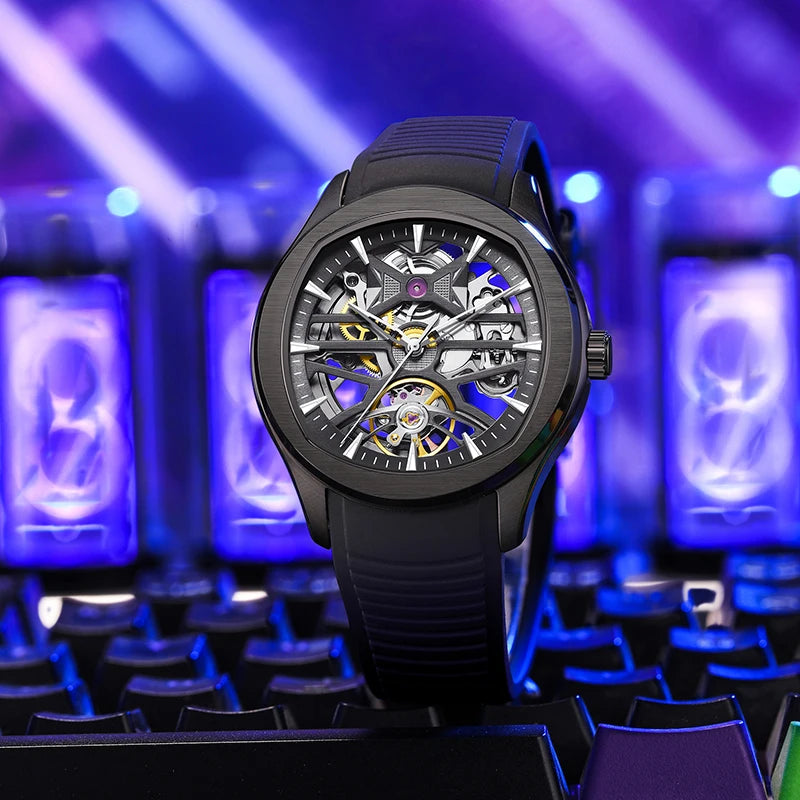 MORDO Montre Automatique Homme Squelette Acier Inoxydable Lumineux Sport 40mm – CLEVI Paris