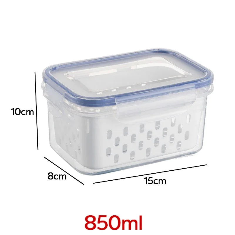 Boîte Conservation Alimentaire PP Double Couche — Réfrigérateur, Fruits & Légumes, S & L | CLEVI Paris