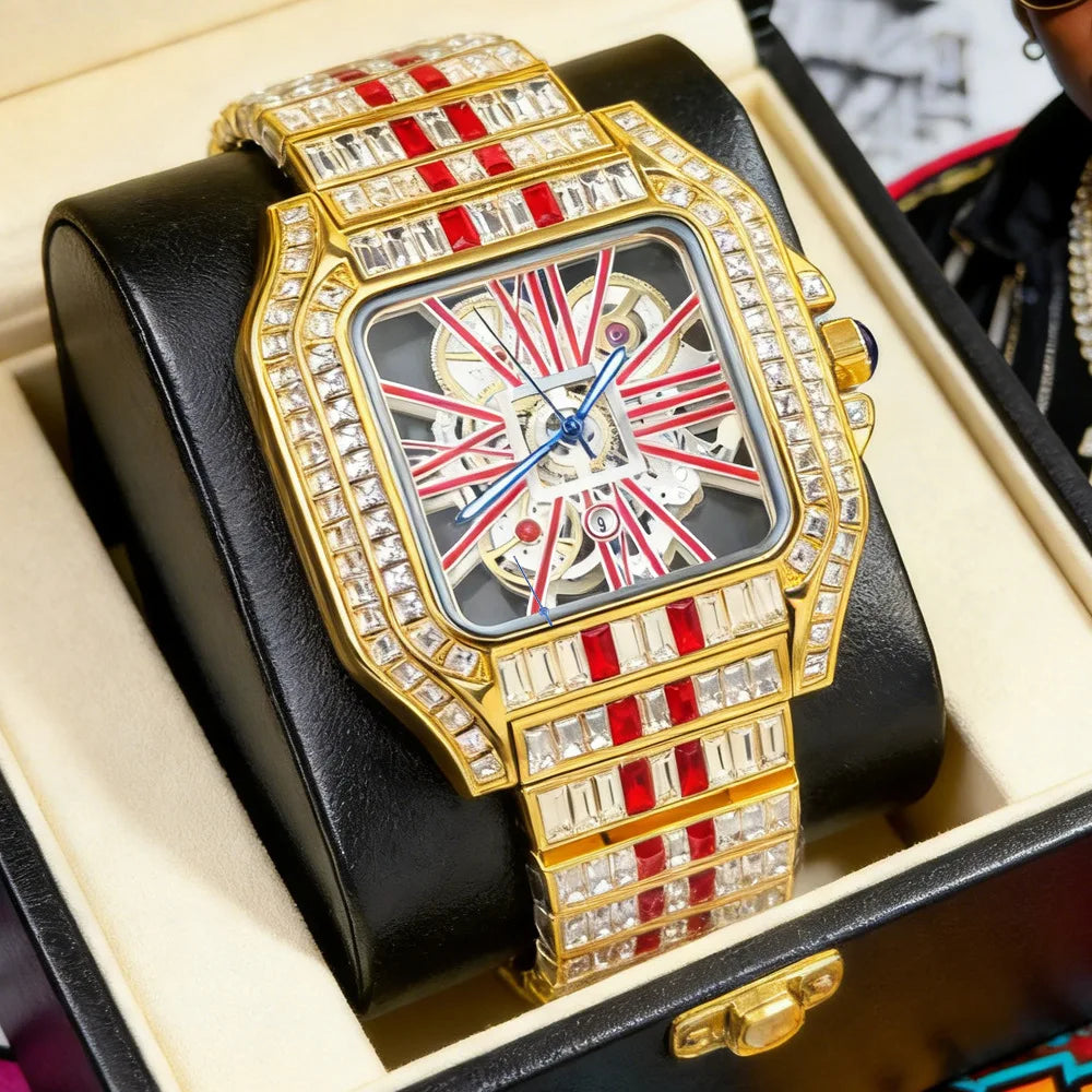 STARPERISH Montre Automatique Homme Squelette Bling Hip Hop Acier Lumineux – CLEVI Paris