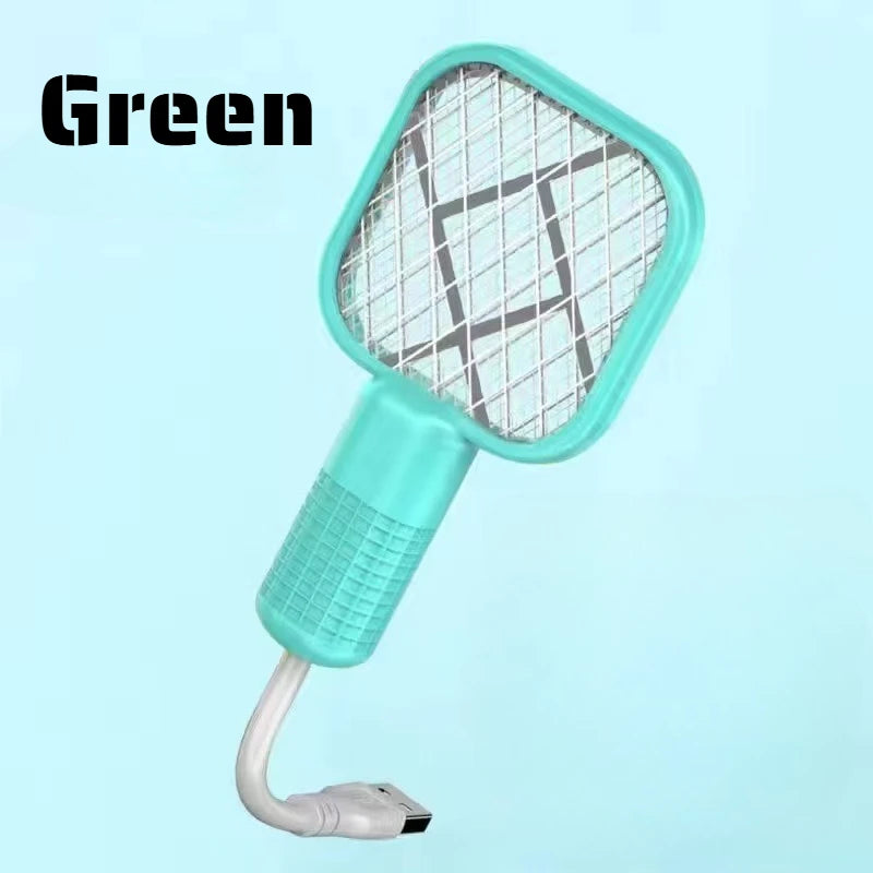 Raquette Anti-Insectes USB Rechargeable Lumière UV 2-en-1 Camping & Maison – CLEVI Paris