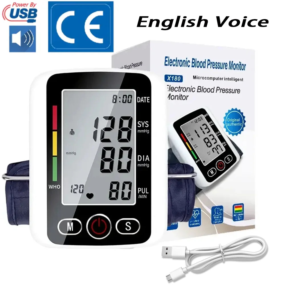 Tensiomètre Bras Automatique Vocal LCD Fréquence Cardiaque – CLEVI Paris