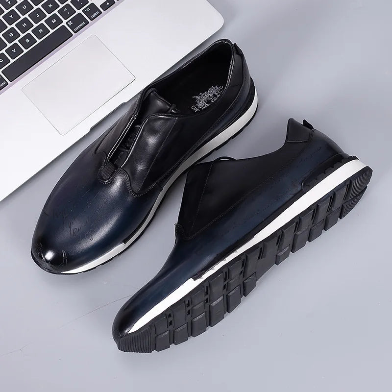 Oxford Homme Cuir Véritable Lacets | Sneaker Vintage Multicolore Respirant