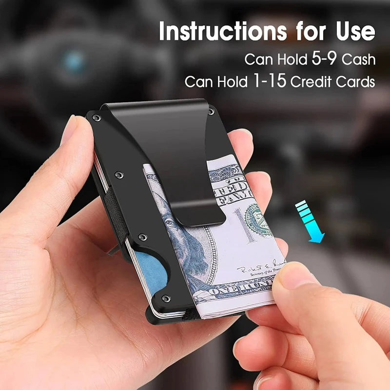 Portefeuille Slim Aluminium Anti-RFID — Minimaliste, Porte-Cartes, 4 Coloris | CLEVI Paris