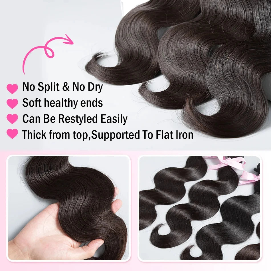 Body Wave Bundles Extensions Cheveux Humains Indiens Virgin Remy Hair – CLEVI Paris