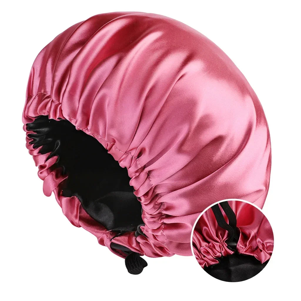 Bonnet de Nuit Double Couche Satin Réversible — CLEVI Paris