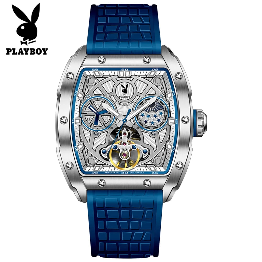 Montre Mécanique Automatique PLAYBOY Squelette Tourbillon – CLEVI Paris