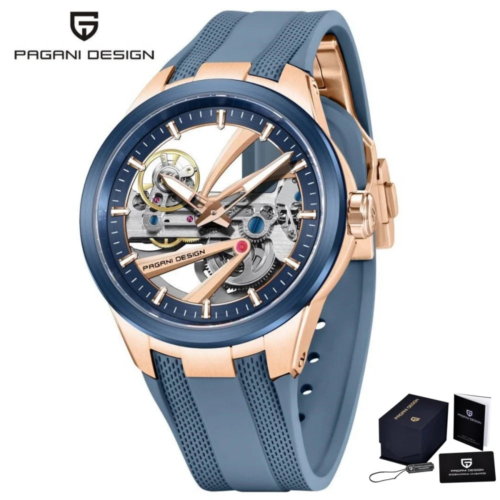 Montre Homme Automatique Squelette Caoutchouc Pagani Design PD-YS030 – CLEVI Paris