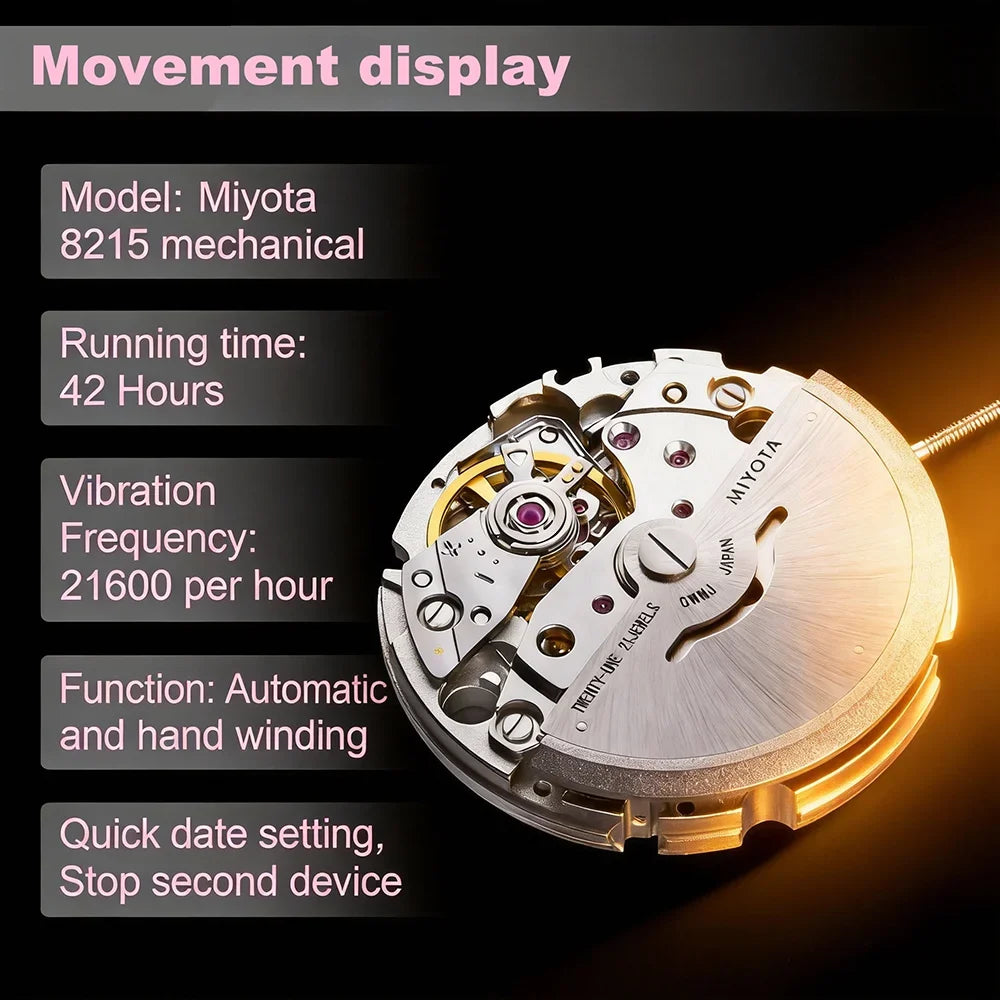 Montre Homme Mécanique Automatique Miyota Zircone Cubique Luxe – CLEVI Paris