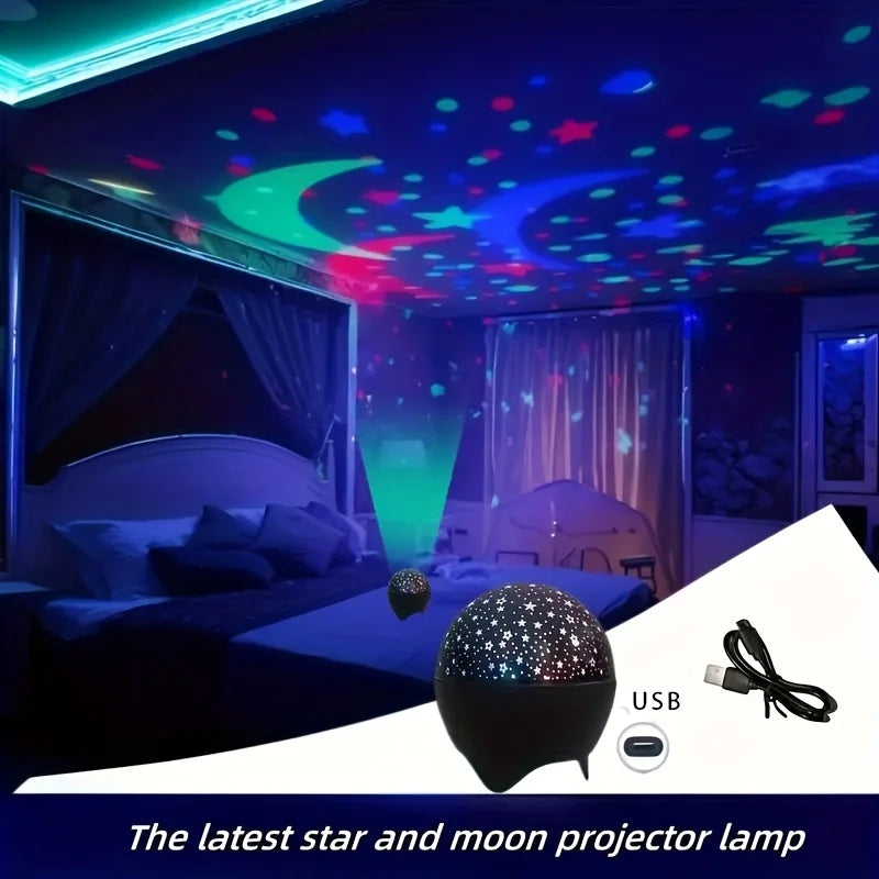 Projecteur Ciel Étoilé LED 7 Modes – Lumière Galaxie Lune, Déco Chambre & Cadeau