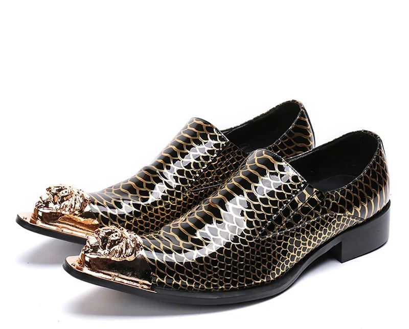 Brogue Homme Cuir Véritable Bout Métal Pointu Slip-On Western Fashion Mariage Soirée 8 Coloris – CLEVI Paris