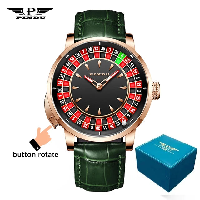 Montre Mécanique Homme PINDU NH35A – Roulette, Saphir & Diamants | Édition Limitée