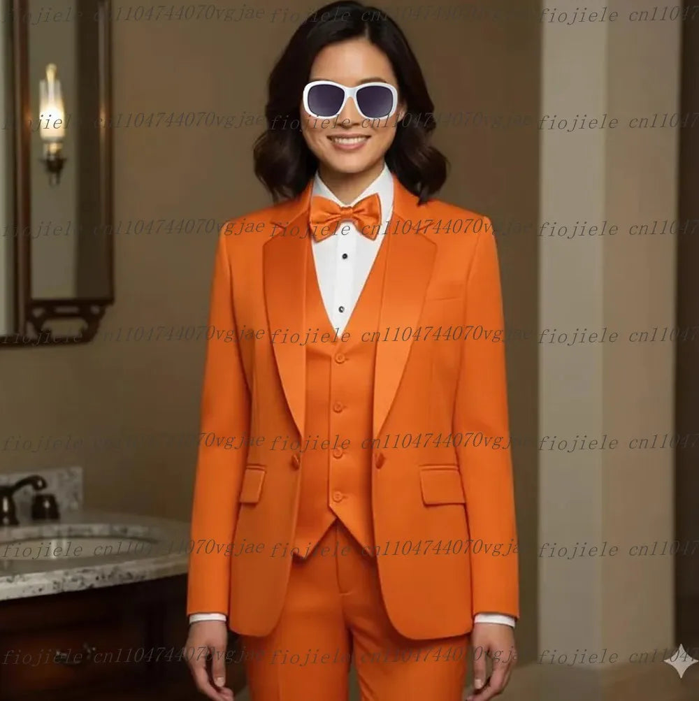 Costume 3 Pièces Femme – Blazer + Gilet + Pantalon | 25 Coloris | Business, Mariage & Cérémonie | S-4XL