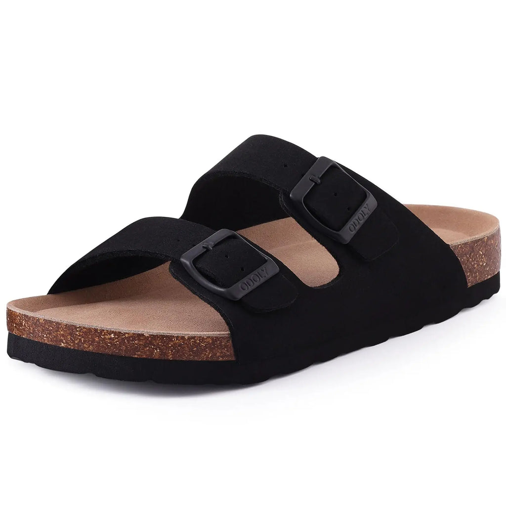Sandales Homme Été – Cuir PU, Semelle Liège Soutien Plantaire, Slides Outdoor | 6 Coloris