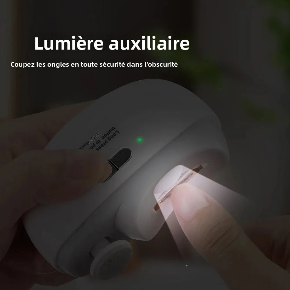 Coupe-Ongles Électrique Sécurité USB-C – Lumière LED – Bébé, Enfant & Adulte – CLEVI Paris