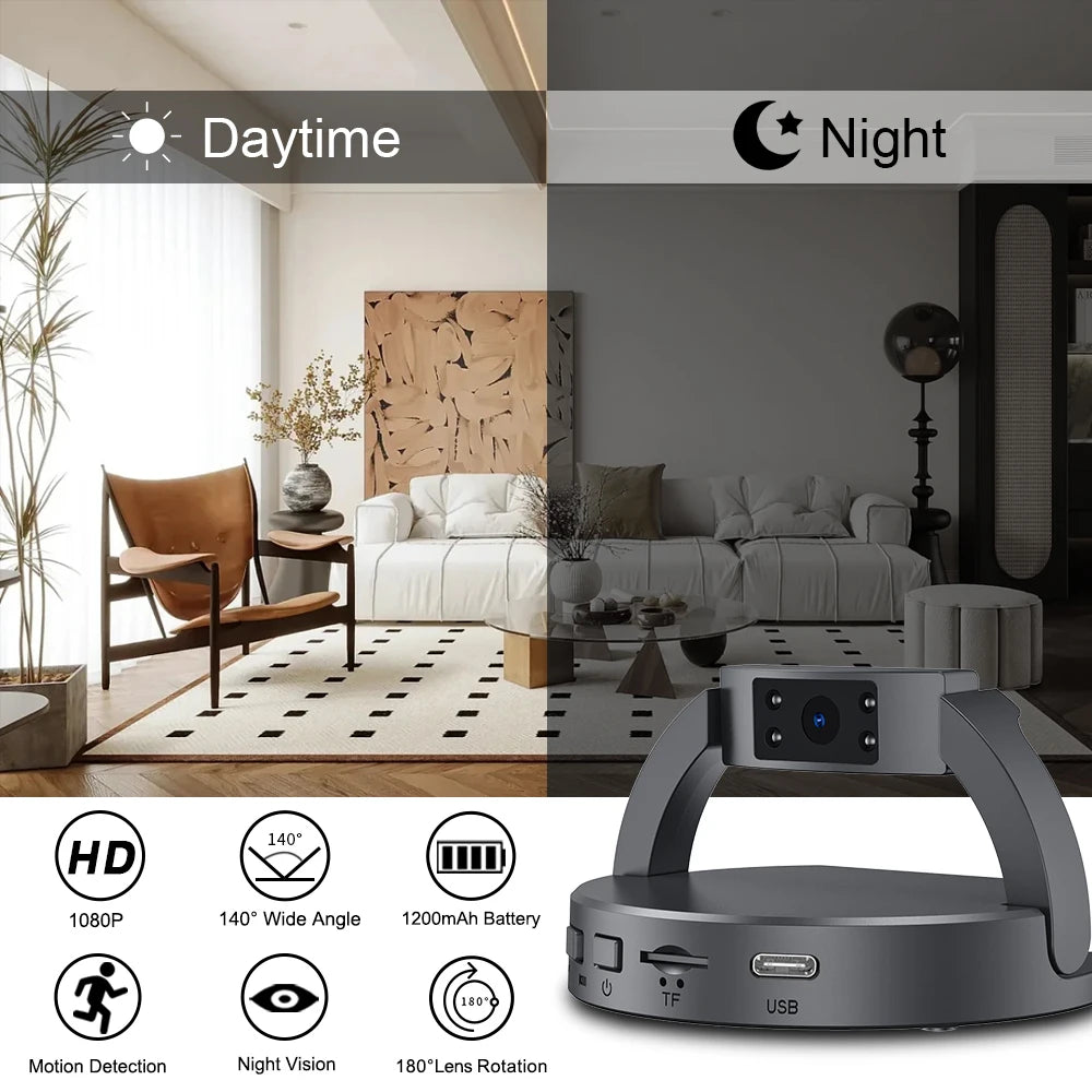 Mini Caméra Espion 1080p MD35 – Vision Nocturne IR, 9-10h Autonomie, Détection de Mouvement, Sans WiFi – CLEVI Paris