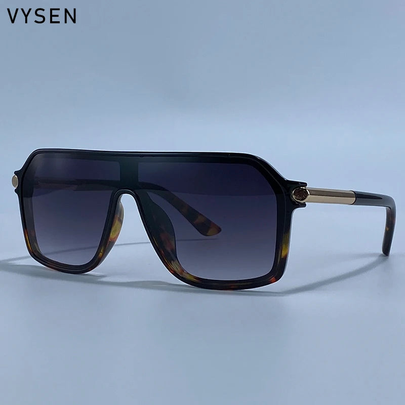 Lunettes de Soleil Steampunk Monobloc Bouclier Homme – Grande Monture Métal Sport UV400 – CLEVI Paris