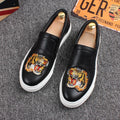 Loafers Homme Slip-On Broderie Plateforme Cuir | Noir – CLEVI Paris