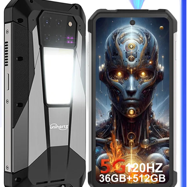Unihertz Tank 3 Pro Smartphone Rugged 5G Projecteur DLP 100lm Dimensity 8200 23800mAh 200MP IP68 – CLEVI Paris
