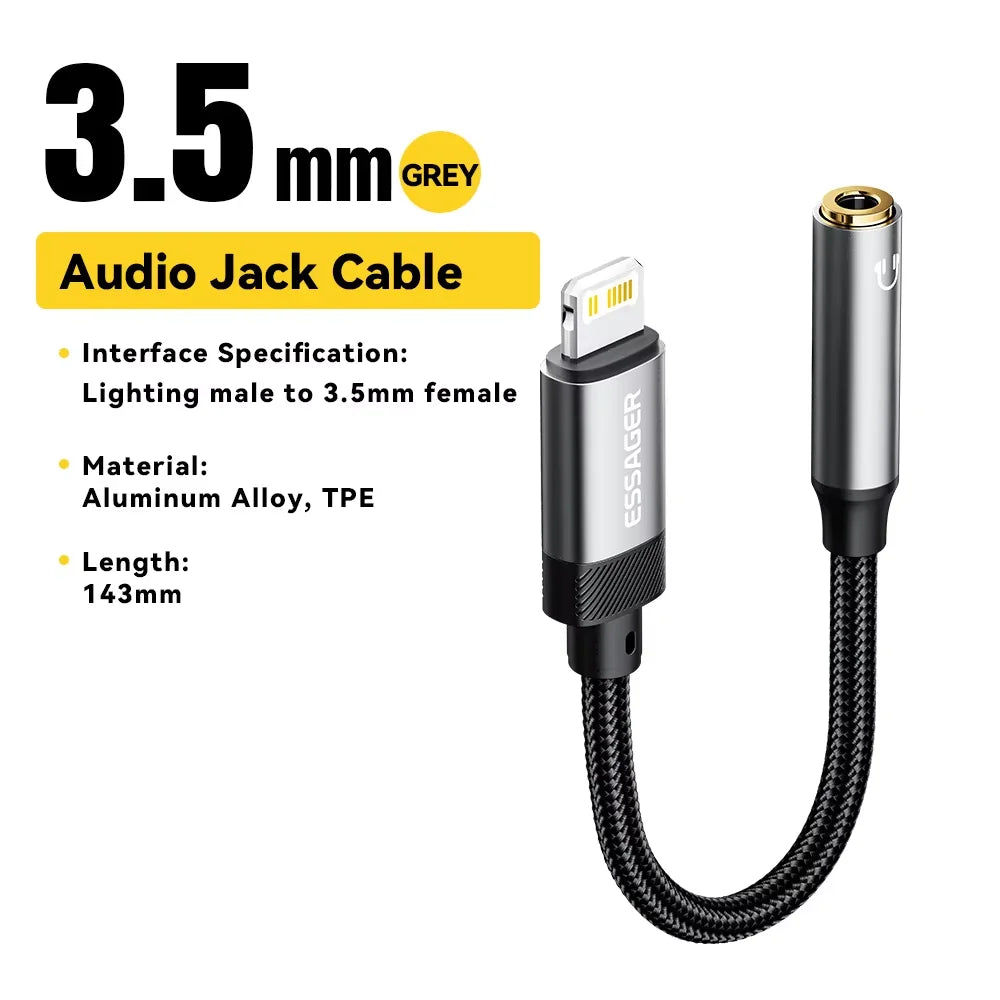Adaptateur Audio Lightning/USB-C vers Jack 3.5mm – CLEVI Paris