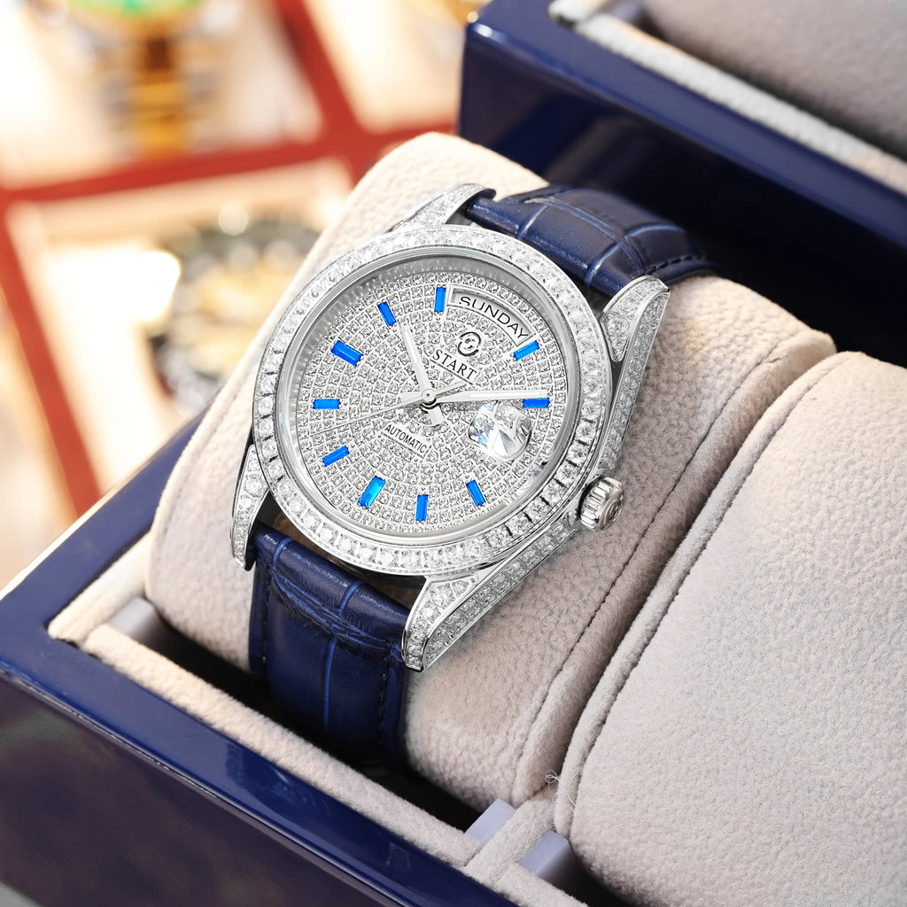 Montre Mécanique Automatique START Gypsophila Diamants Date & Semaine – CLEVI Paris