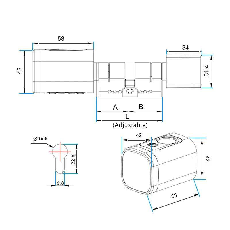 Cylindre Connecté Catchface V1 Pro+ Empreinte Digitale Tuya Ajustable – CLEVI Paris