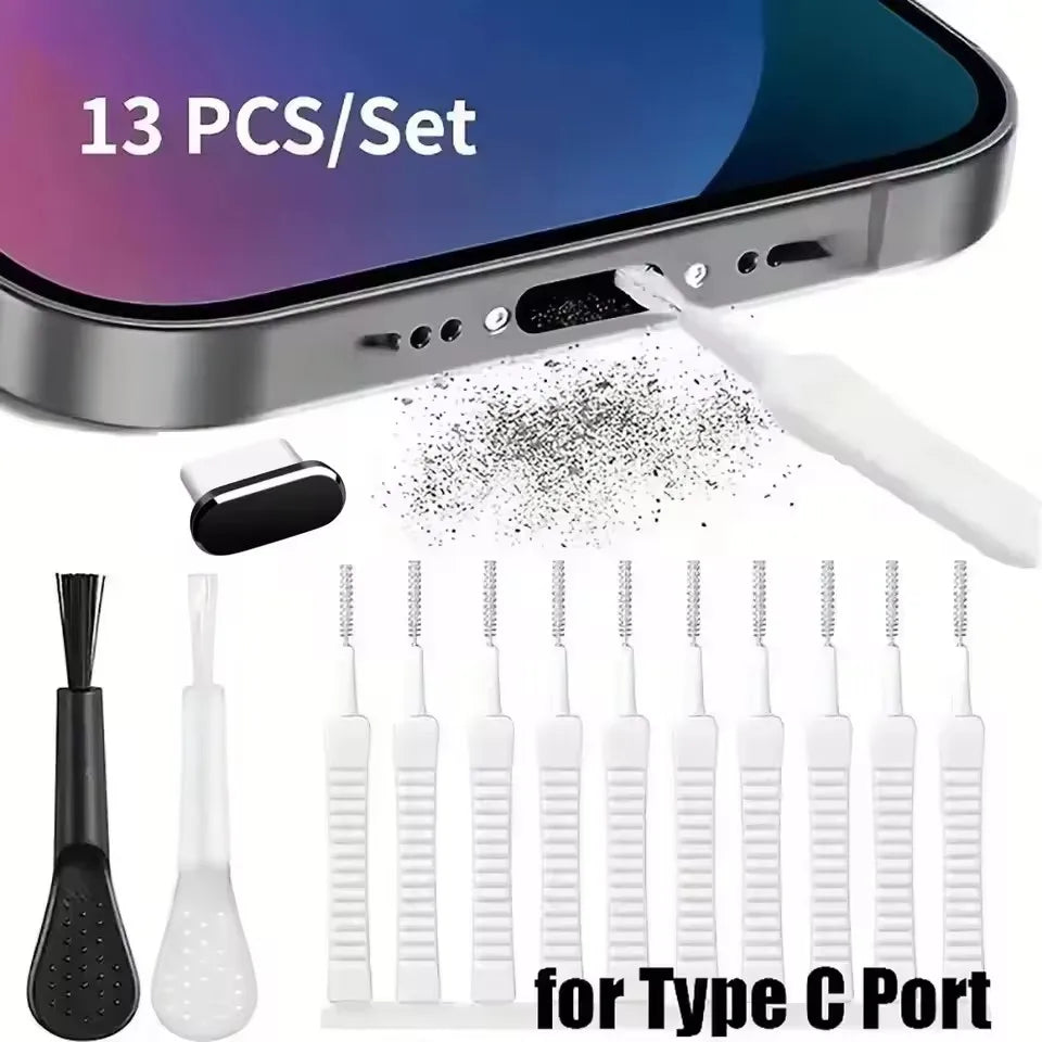 Cache Anti-Poussière & Kit Nettoyage Port de Charge Smartphone | iPhone & USB-C, Lot au Choix – CLEVI Paris