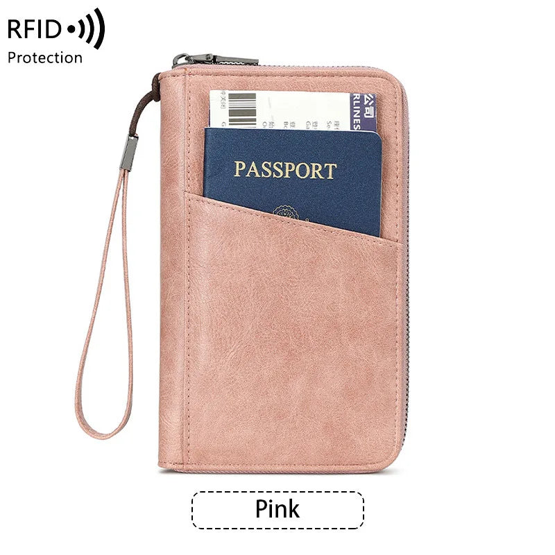 Porte-Passeport Anti-RFID PU Imperméable | Portefeuille Voyage Multifonction, 8 Coloris – CLEVI Paris
