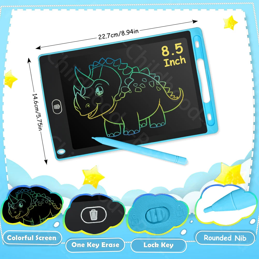 Ardoise LCD RSP 6,5" à 12" – Tablette Dessin & Écriture Enfants, Effaçable, Certifiée CE – CLEVI Paris