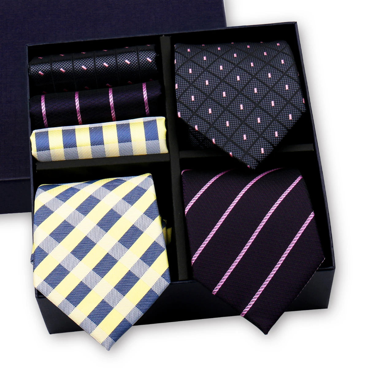 Coffret 3 cravates unisexes avec pochettes – CLEVI Paris