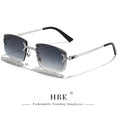Lunettes de Soleil Carrées Sans Monture Femme HBK – Verres Dégradés UV400 – CLEVI Paris