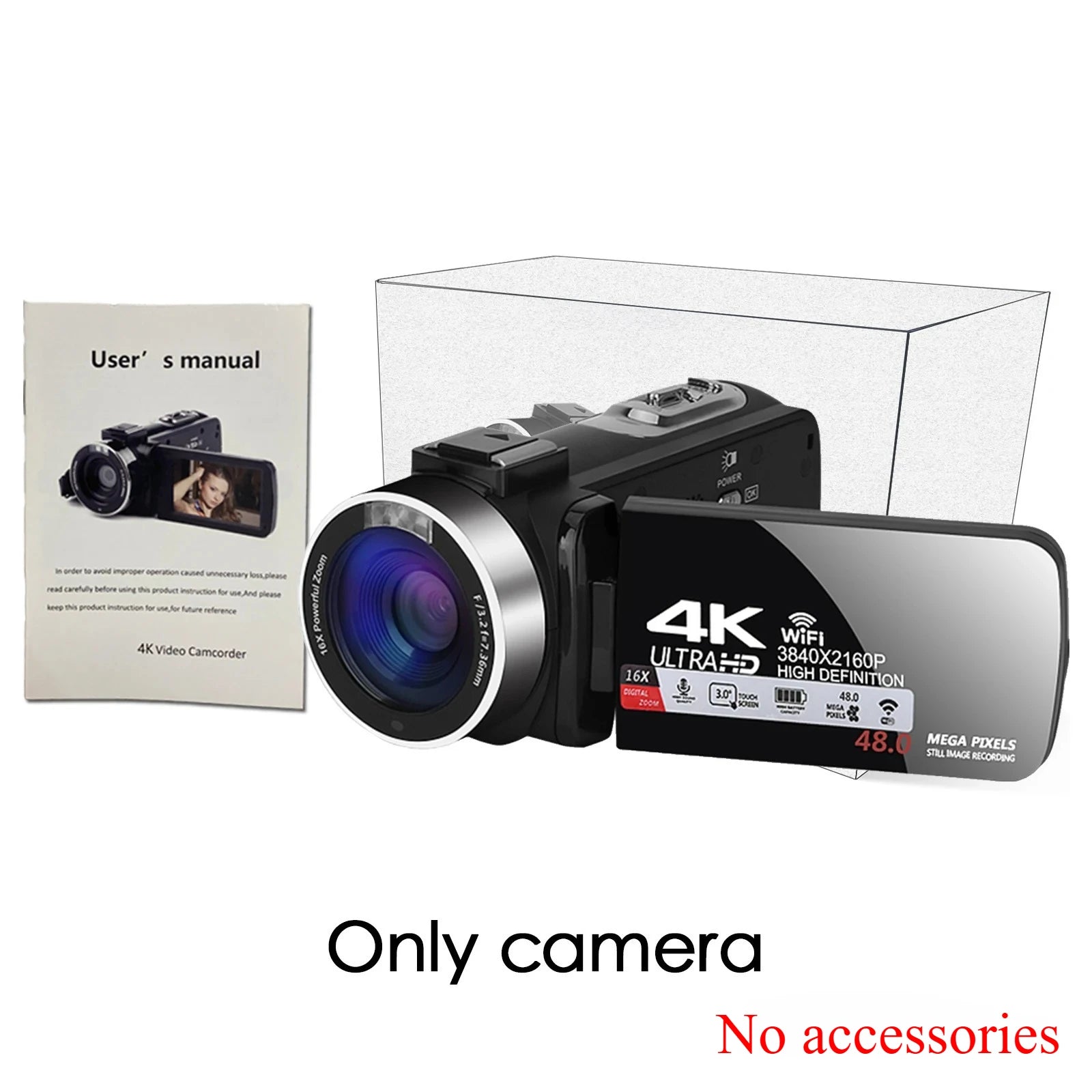 Caméscope Professionnel 4K 48MP WiFi Zoom 18x Écran Tactile 3" 270° – CLEVI Paris
