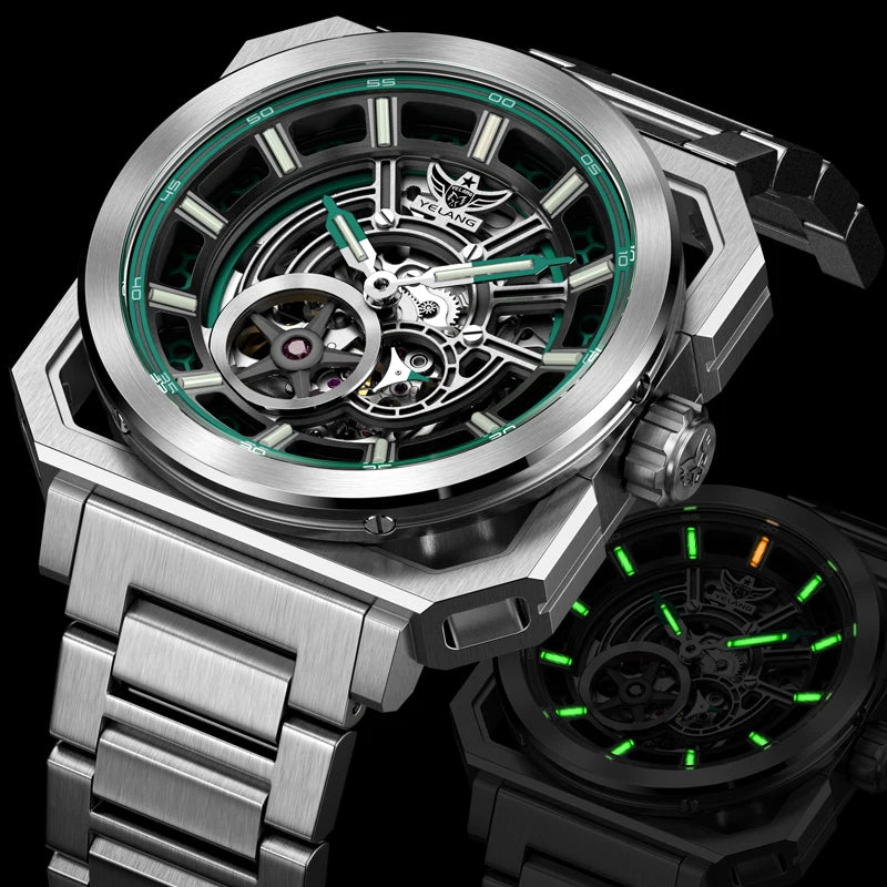 Montre Mécanique Homme YELANG V1216 – Miyota 8N40, Saphir AR, Lumineux T100 & Étanche 100m