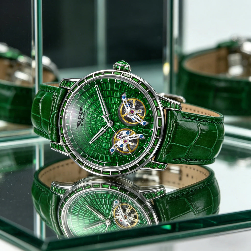 Montre Mécanique Homme PINDU – Diamants, Saphir & Cuir | Luxe