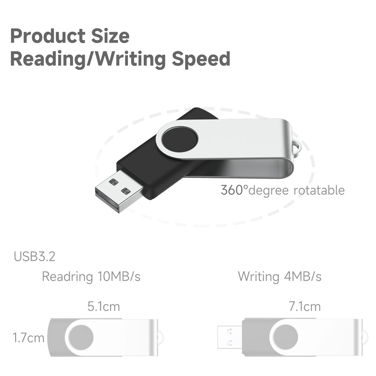 Clé USB 2.0 Rotative 4Go 8Go 16Go 32Go Lecture 10MB/s Bleu Noir Rouge – CLEVI Paris
