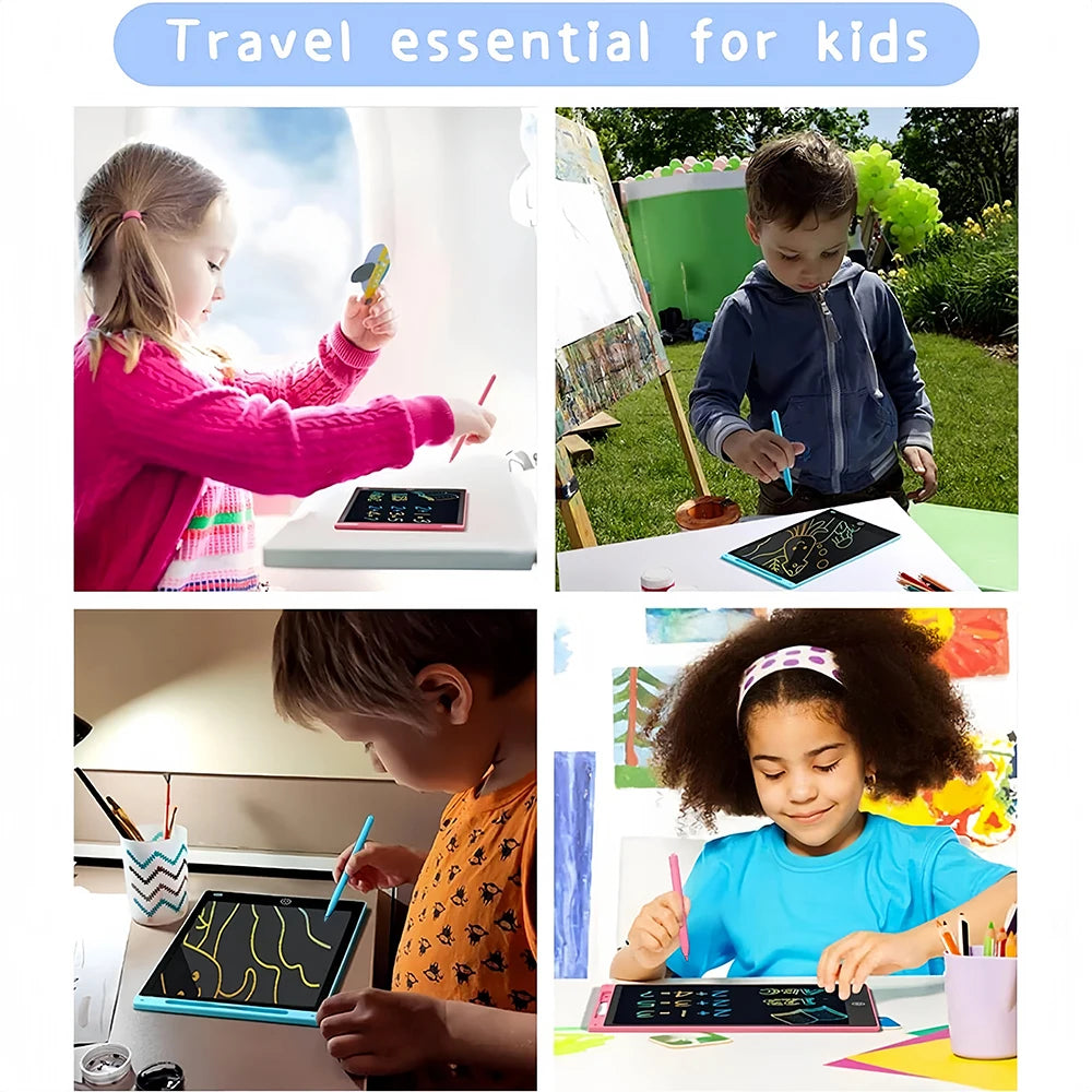 Ardoise LCD RSP 6,5" à 12" – Tablette Dessin & Écriture Enfants, Effaçable, Certifiée CE – CLEVI Paris