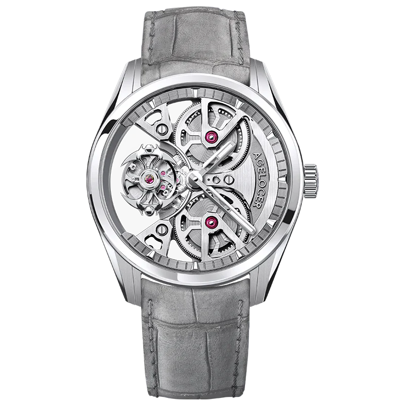 Montre Homme Flying Tourbillon Double Barillet Balancier Libre Design Manta Agelocer Cal.A9301 – CLEVI Paris