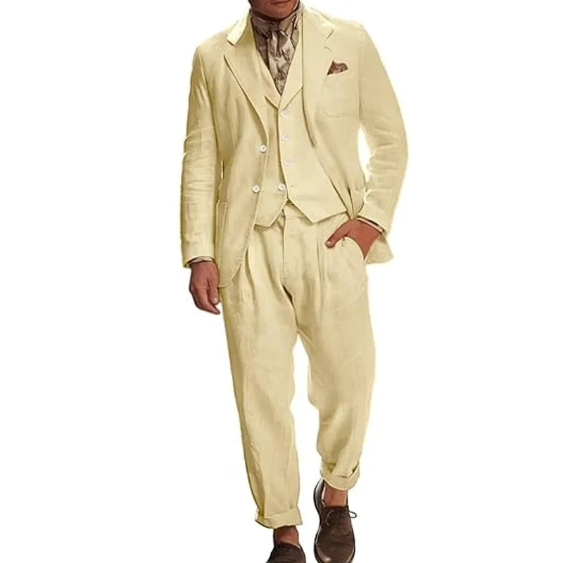 Costume Lin Homme 3 Pièces – CLEVI Paris