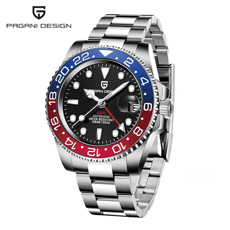 Montre GMT Automatique Homme Pagani Design PD-1662 Saphir Lunette Céramique 100m – CLEVI Paris