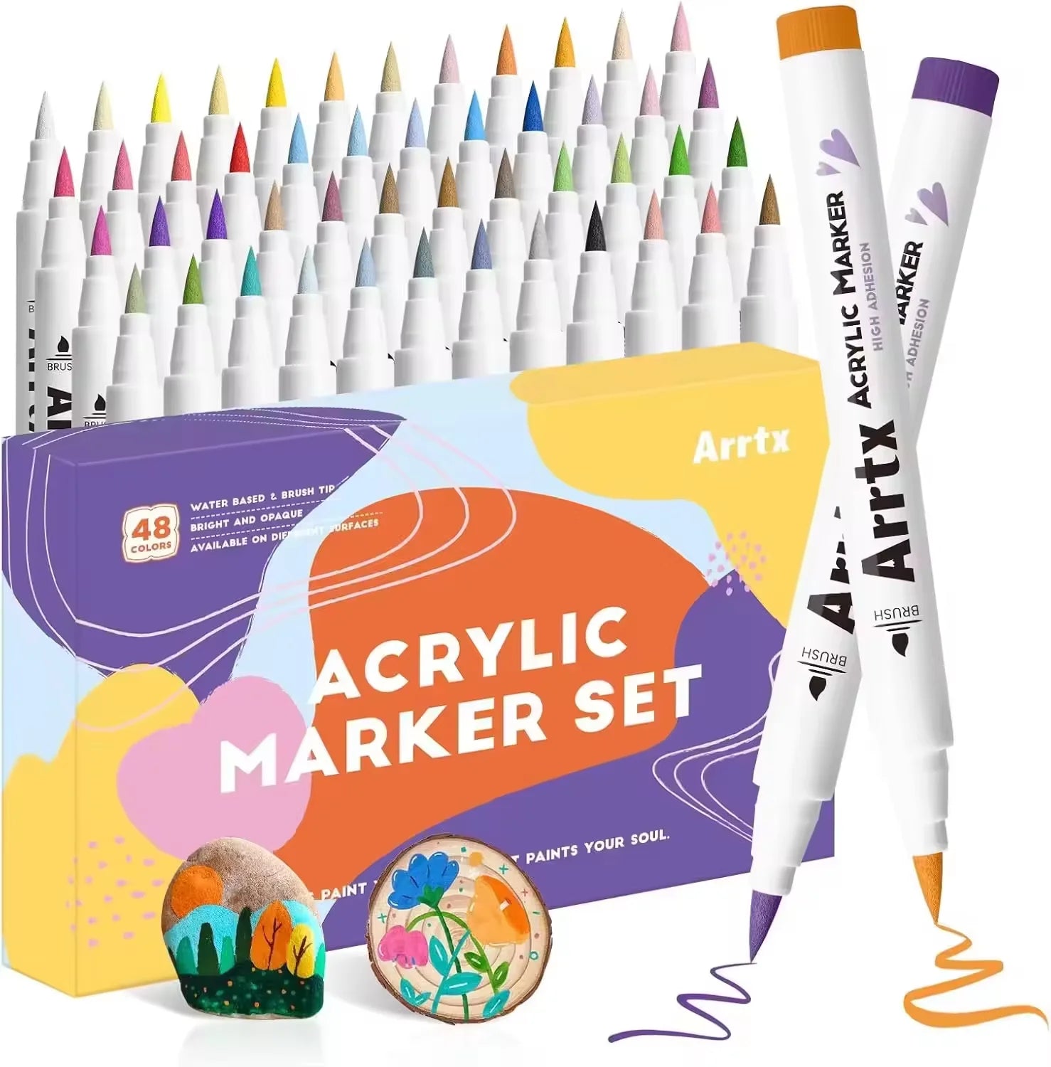 Marqueurs Acryliques Arrtx Pointe Pinceau – 30 à 90 Couleurs, Multi-Surfaces – CLEVI Paris