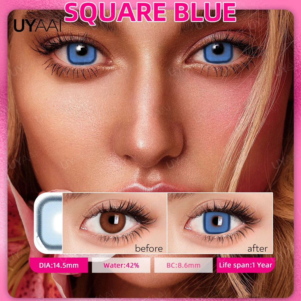 Lentilles de Contact Colorées UYAAI – 14 Teintes Naturelles, Sans Correction, Port Annuel