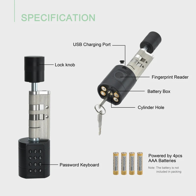 Cylindre Connecté XSDTS SXS-70 Empreinte Digitale Tuya Bluetooth – CLEVI Paris