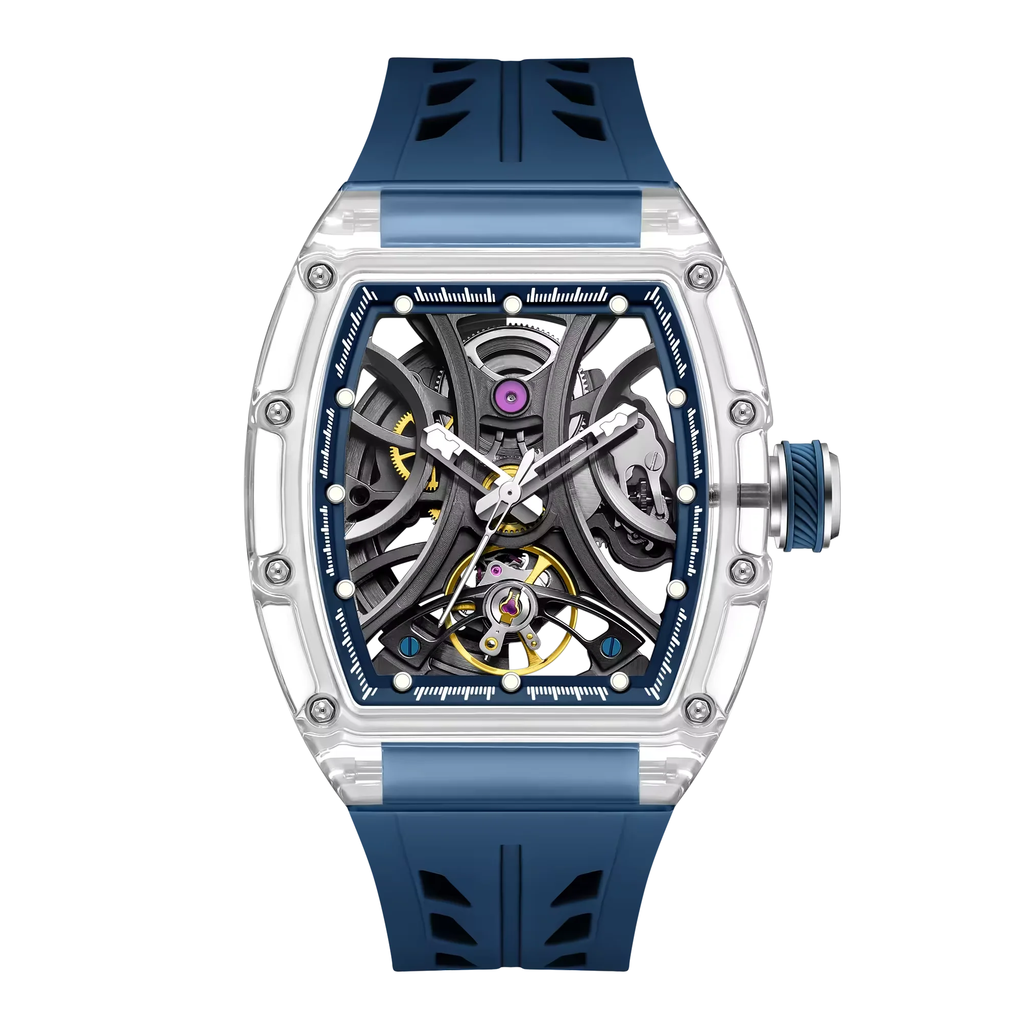 Montre Mécanique Tourbillon Homme – Cadran Squelette Verre K9