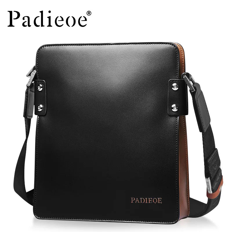 Sacoche Bandoulière Cuir Véritable Homme Padieoe 3 Poches – CLEVI Paris