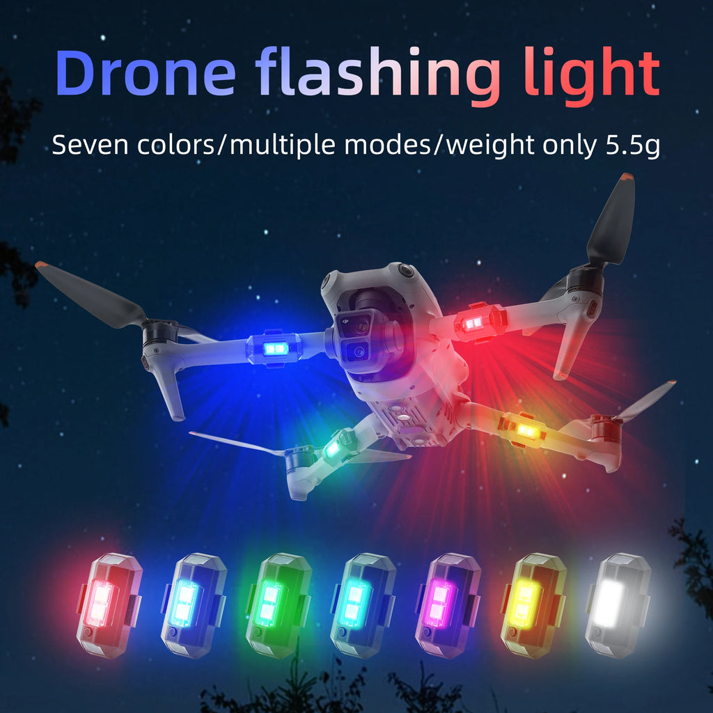 Feu Stroboscopique Anti-Collision Drone RCSTQ – Compatible DJI NEO / Mini 4 Pro / Mini 2 / Mavic 3, 6 Couleurs, Léger