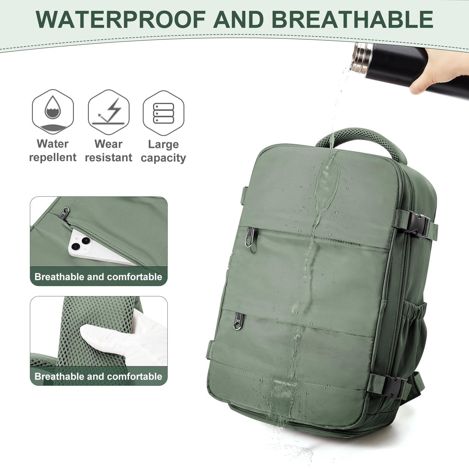 Sac à Dos Cabine 40x30x20 en Nylon — Compatible Ryanair, Laptop, Voyage, 4 Coloris | CLEVI Paris