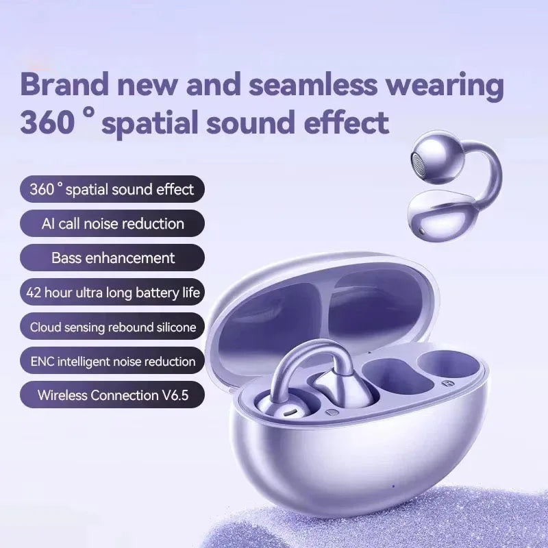 Écouteurs OWS Clip-Oreille LZHOKK M91 — Bluetooth 5.4, ENC, Son 9D, Charge Rapide Type-C | CLEVI Paris