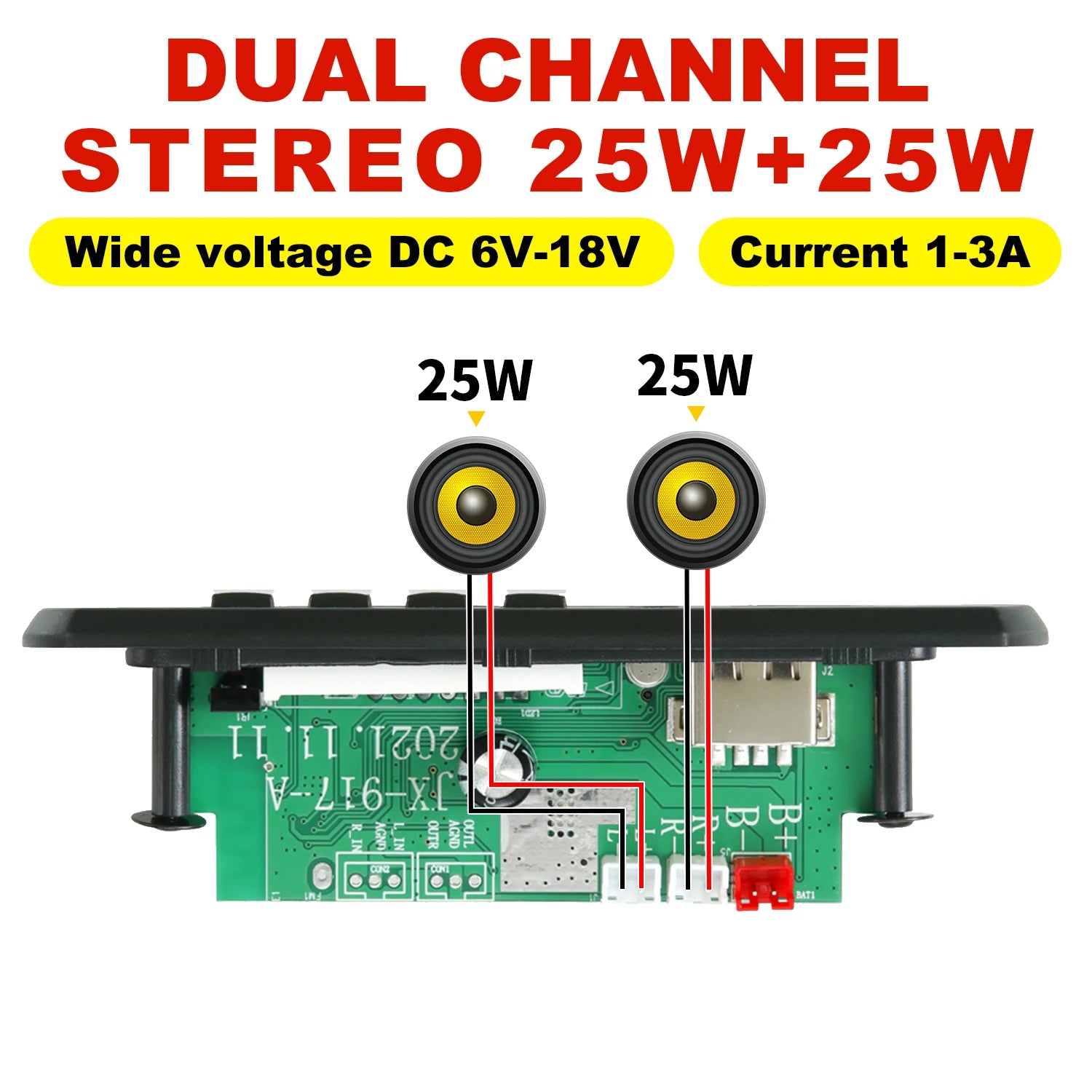 ARuiMei Carte Décodeur Amplificateur DIY Bluetooth 5.0 2x60W DC12V MP3 FLAC USB TF FM – CLEVI Paris