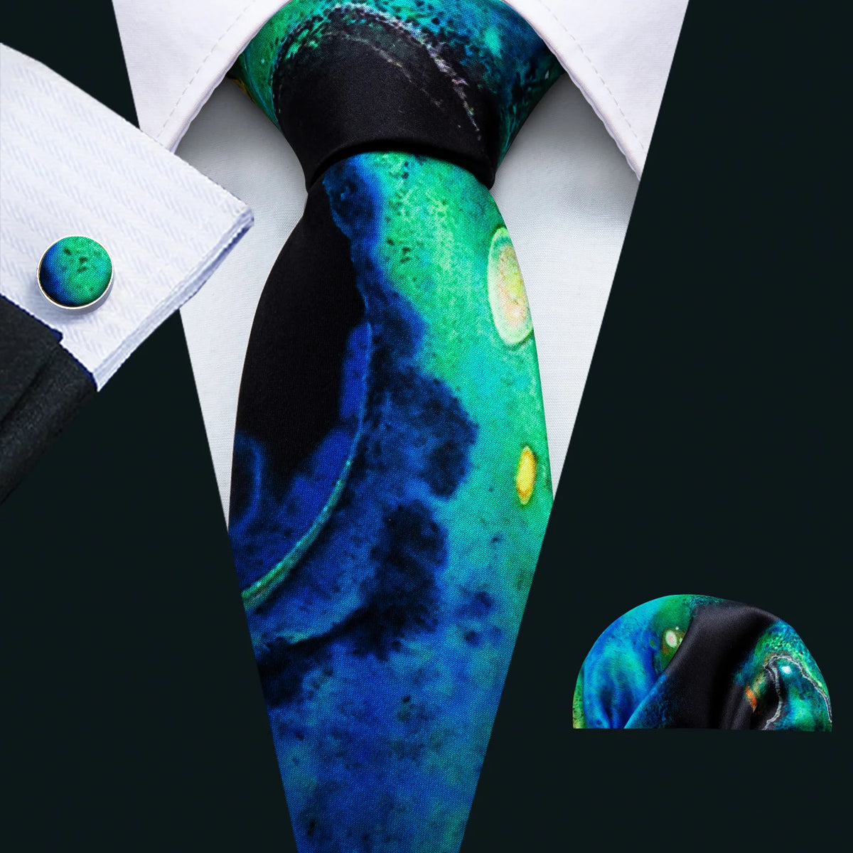 Ensemble cravate homme imprimée avec accessoires – CLEVI Paris