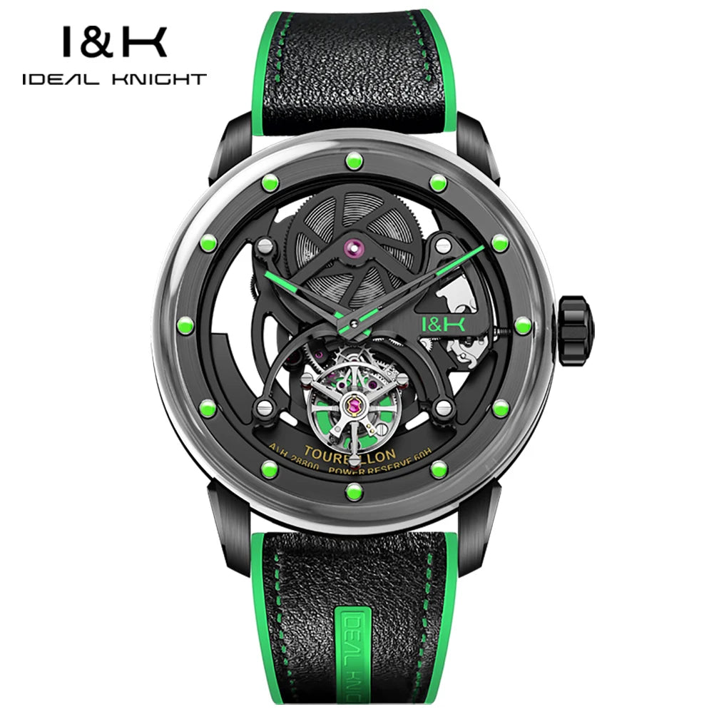 Montre Homme Mécanique Automatique Tourbillon Squelette Acier Inoxydable Verre Saphir Étanche – CLEVI Paris